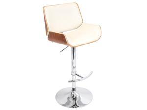 LumiSource Santi Barstool in Walnut + Cream - BS-JY-SNTWL-CR LumiSource Santi Barstool in Walnut + Cream - BS-JY-SNTWL-CR