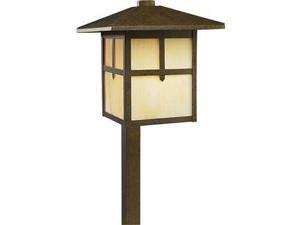 Progress 1-Light Landscape Light Honey Art Glass in Weathered Bronze - P5273-46 Progress 1-Light Landscape Light Honey Art Glass in Weathered Bronze - P5273-46