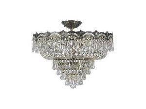 Crystorama Majestic Sold Cast Brass Ornate Crystal Semi-Flush Mount 1485-HB-CL-S Crystorama Majestic Sold Cast Brass Ornate Crystal Semi-Flush Mount 1485-HB-CL-S