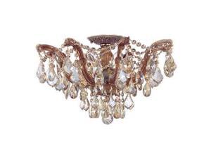 Crystorama Maria Theresa Semi Flush Mount Golden Teak Swarovski 4437-AB-GTS Crystorama Maria Theresa Semi Flush Mount Golden Teak Swarovski 4437-AB-GTS