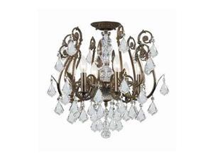 Crystorama Regis Clear Strass Crystal Wrought Iron Semi-Flush 5115-EB-CL-S Crystorama Regis Clear Strass Crystal Wrought Iron Semi-Flush 5115-EB-CL-S
