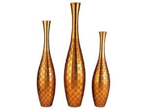 ORE International 22.5"/25"/30"H Gold Polkadot Vase Set - K-4211V ORE International 22.5"/25"/30"H Gold Polkadot Vase Set - K-4211V