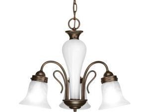 Progress Bedford 3-Light Chandelier Alabaster Glass in Antique Bronze - P4390-20 Progress Bedford 3-Light Chandelier Alabaster Glass in Antique Bronze - P4390-20