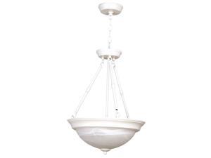 Craftmade 15" 3-Arm Alabaster Glass Step Pan Pendant, White - X225-W Craftmade 15" 3-Arm Alabaster Glass Step Pan Pendant, White - X225-W