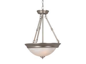Craftmade 15" 3-Arm Alabaster Glass Step Pan Pendant - BN - X225-BN Craftmade 15" 3-Arm Alabaster Glass Step Pan Pendant - BN - X225-BN