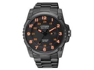 Citizen Eco Drive STX43 Black Orange Dial Titanium Mens Watch BJ8075-58F Citizen Eco Drive STX43 Black Orange Dial Titanium Mens Watch BJ8075-58F