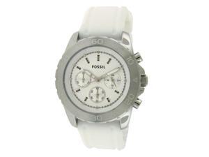 Fossil Chronograph Silver Dial White Rubber Mens Watch BQ1179 Fossil Chronograph Silver Dial White Rubber Mens Watch BQ1179