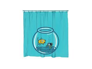 Goldfish Fish Bowl Graphic Fish Shower Curtain-standard Goldfish Fish Bowl Graphic Fish Shower Curtain-standard
