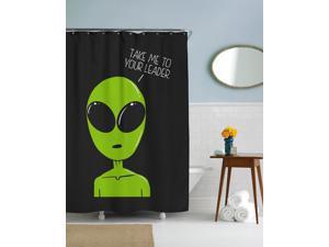 Take Me To Your Leader Alien Shower Curtain-standard Take Me To Your Leader Alien Shower Curtain-standard