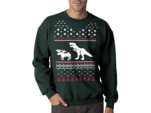 T-Rex Attack Moose Ugly Sweater T Shirt Funny Christmas Shirt XL T-Rex Attack Moose Ugly Sweater T Shirt Funny Christmas Shirt XL