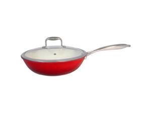Le Chef Light Enameled Cast Iron Red Stir Fry 4 ½-Qt. Le Chef Light Enameled Cast Iron Red Stir Fry 4 ½-Qt.