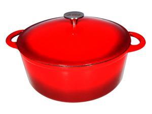 Le Chef Enamel Cast Iron Cherry Round Dutch Oven 7-qt. Le Chef Enamel Cast Iron Cherry Round Dutch Oven 7-qt.