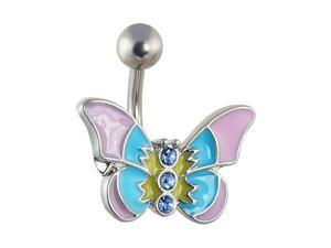 Pastel colored butterfly belly ring Pastel colored butterfly belly ring