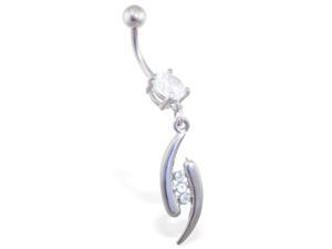 Belly ring with jeweled dangle Belly ring with jeweled dangle