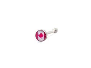 Canadian flag nose bone, 22 ga Canadian flag nose bone, 22 ga