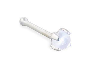 14K Gold Nose Bone with Genuine 2mm Round Cabochon Moonstone, 22 Ga,Gold color:White gold 14K Gold Nose Bone with Genuine 2mm Round Cabochon Moonstone, 22 Ga,Gold color:White gold