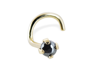 14K Gold Nose Screw with Genuine 2mm Round Cabochon Hematine, 20 Ga,Gold color:Yellow gold 14K Gold Nose Screw with Genuine 2mm Round Cabochon Hematine, 20 Ga,Gold color:Yellow gold