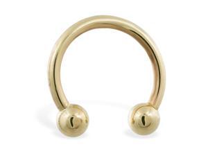 14K real gold horseshoe/circular barbell, 12 ga 14K real gold horseshoe/circular barbell, 12 ga