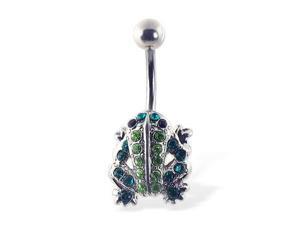 Frog belly button ring with gems Frog belly button ring with gems
