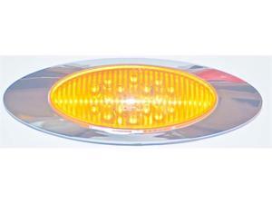 One Amber LED Truck and Trailer Marker Clearance Light w/ Chrome Ring One Amber LED Truck and Trailer Marker Clearance Light w/ Chrome Ring