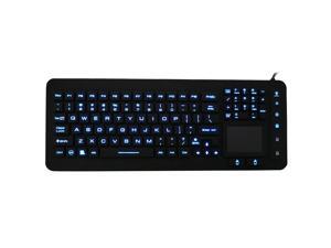 Waterproof Silicone Full Size LED Backlit Keyboard JH-IKB98BL w/ Touchpad Waterproof Silicone Full Size LED Backlit Keyboard JH-IKB98BL w/ Touchpad