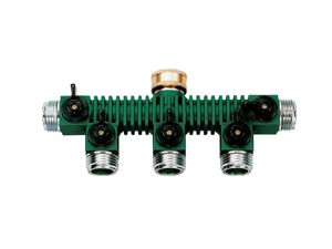 Orbit 5-Port Metal Outdoor Garden Hose Faucet Manifold Splitter & Valves, 62019N Orbit 5-Port Metal Outdoor Garden Hose Faucet Manifold Splitter & Valves, 62019N