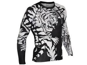 Fuji Moko Tiger Long Sleeve Rashguard - 2XL - Black/White Fuji Moko Tiger Long Sleeve Rashguard - 2XL - Black/White