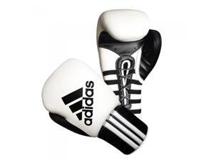 Adidas Super Pro Lace Up Boxing Training Gloves - 18 oz - White/Black Adidas Super Pro Lace Up Boxing Training Gloves - 18 oz - White/Black