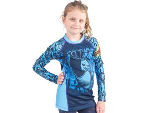 Fusion Fight Gear Kid's KFP Dragon Warrior Long Sleeve Rashguard - Small - Blue Fusion Fight Gear Kid's KFP Dragon Warrior Long Sleeve Rashguard - Small - Blue