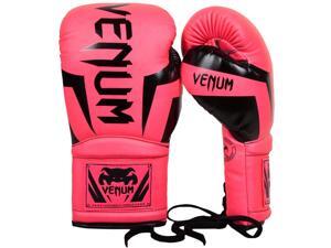 Venum Elite Long Cuff Attached Thumb Lace Up Boxing Gloves - 10 oz. - Neo Pink Venum Elite Long Cuff Attached Thumb Lace Up Boxing Gloves - 10 oz. - Neo Pink