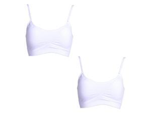 2 Pack Women’s Padded Crop Top Pullover Wire-free Yoga Workout Cami Sports Bra (White) 2 Pack Women’s Padded Crop Top Pullover Wire-free Yoga Workout Cami Sports Bra (White)