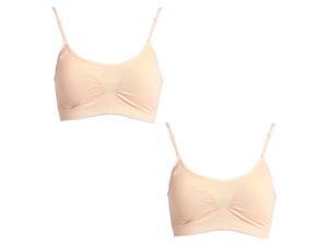 2 Pack Women’s Padded Crop Top Pullover Wire-free Yoga Workout Cami Sports Bra (Beige) 2 Pack Women’s Padded Crop Top Pullover Wire-free Yoga Workout Cami Sports Bra (Beige)