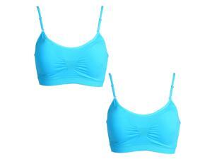 2 Pack Women’s Padded Crop Top Pullover Wire-free Yoga Workout Cami Sports Bra (Blue) 2 Pack Women’s Padded Crop Top Pullover Wire-free Yoga Workout Cami Sports Bra (Blue)