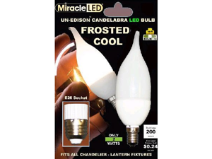 MiracleLED 604500 Ultra Saver 2-Watt Candelabra Frosted Cool Bulb MiracleLED 604500 Ultra Saver 2-Watt Candelabra Frosted Cool Bulb