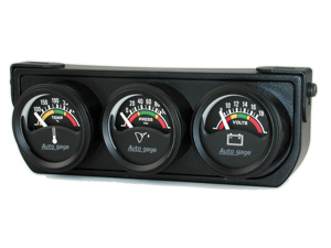 Auto Meter Autogage Electric Mini Oil/Volt/Water Gauge Black Console Auto Meter Autogage Electric Mini Oil/Volt/Water Gauge Black Console