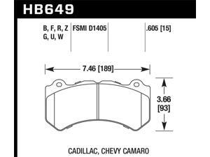 Hawk Performance HB649B.605 Disc Brake Pad 09-14 Camaro CTS Grand Cherokee (WK2) Hawk Performance HB649B.605 Disc Brake Pad 09-14 Camaro CTS Grand Cherokee (WK2)