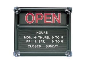 Quartet 81301 Open/Closed Sign "Open/Closed" Preprinted - 14" Width x 12" Height - Plastic - Black, White Quartet 81301 Open/Closed Sign "Open/Closed" Preprinted - 14" Width x 12" Height - Plastic - Black, White
