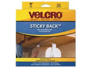 Sticky-Back Hook and Loop Fasteners in Dispenser 3/4 Inch x 30 ft. Roll White Sticky-Back Hook and Loop Fasteners in Dispenser 3/4 Inch x 30 ft. Roll White