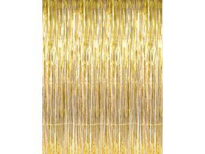 3' x 8' Gold Tinsel Foil Fringe Door Window Curtain Party Decoration 3' x 8' Gold Tinsel Foil Fringe Door Window Curtain Party Decoration