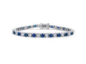Bling Jewelry Blue Simulated Sapphire CZ Tennis Bracelet Rhodium Plated Bling Jewelry Blue Simulated Sapphire CZ Tennis Bracelet Rhodium Plated