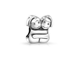 Bling Jewelry .925 Sterling Silver Hugging Sisters Twin Girl Bead Charm Fits Pandora Bling Jewelry .925 Sterling Silver Hugging Sisters Twin Girl Bead Charm Fits Pandora