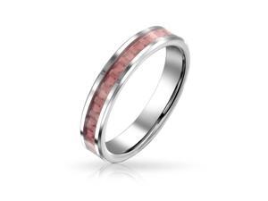 Bling Jewelry Pink Carbon Inlay Tungsten Ring Wedding Band Bling Jewelry Pink Carbon Inlay Tungsten Ring Wedding Band