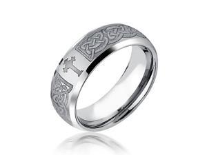 Bling Jewelry Celtic Cross Design Curved Brushed Tungsten Ring 8mm Bling Jewelry Celtic Cross Design Curved Brushed Tungsten Ring 8mm
