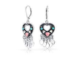 Bling Jewelry 925 Silver Mother of Pearl Gemstone Heart Leverback Earrings Bling Jewelry 925 Silver Mother of Pearl Gemstone Heart Leverback Earrings
