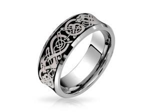 Bling Jewelry Comfort Fit Concave Black Celtic Dragon Tungsten Wedding Band Ring Bling Jewelry Comfort Fit Concave Black Celtic Dragon Tungsten Wedding Band Ring