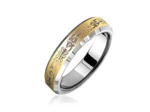 Bling Jewelry Gold Plated Celtic Dragon Tungsten Ring Comfort Fit 5mm Bling Jewelry Gold Plated Celtic Dragon Tungsten Ring Comfort Fit 5mm