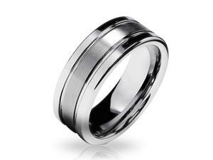 Bling Jewelry Grooved Unisex Matte Tungsten Ring 8mm Bling Jewelry Grooved Unisex Matte Tungsten Ring 8mm