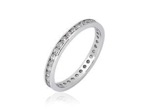 Bling Jewelry 925 Silver Channel Setting CZ Eternity Wedding Band Ring Bling Jewelry 925 Silver Channel Setting CZ Eternity Wedding Band Ring