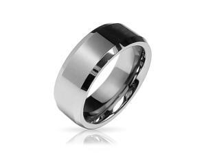 Bling Jewelry Beveled Edge Center Comfort Fit Tungsten Wedding Band 8mm Bling Jewelry Beveled Edge Center Comfort Fit Tungsten Wedding Band 8mm