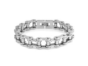 Bling Jewelry Mens Stainless Steel 11mm Bicycle Bike Chain Bracelet 8.5in Bling Jewelry Mens Stainless Steel 11mm Bicycle Bike Chain Bracelet 8.5in